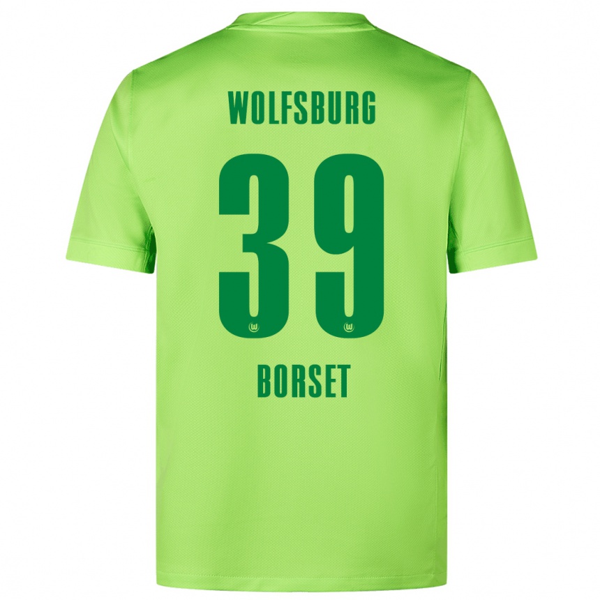 Enfant Football Maillot Anders Rønne Børset #39 Vert Fluo Tenues Domicile 2024/25