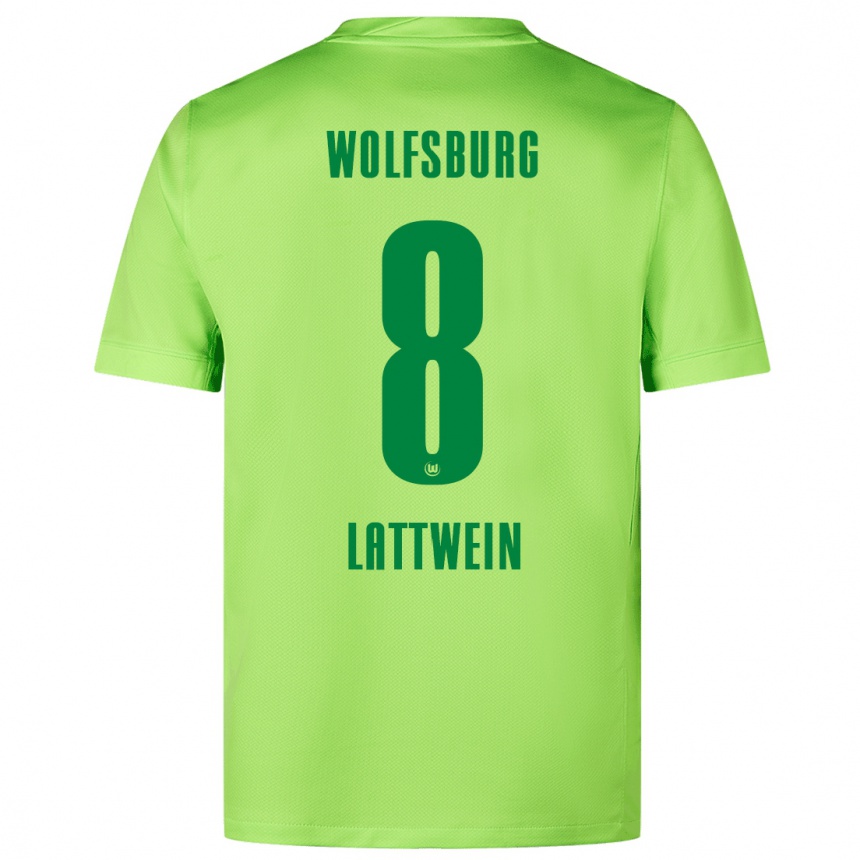 Enfant Football Maillot Lena Lattwein #8 Vert Fluo Tenues Domicile 2024/25