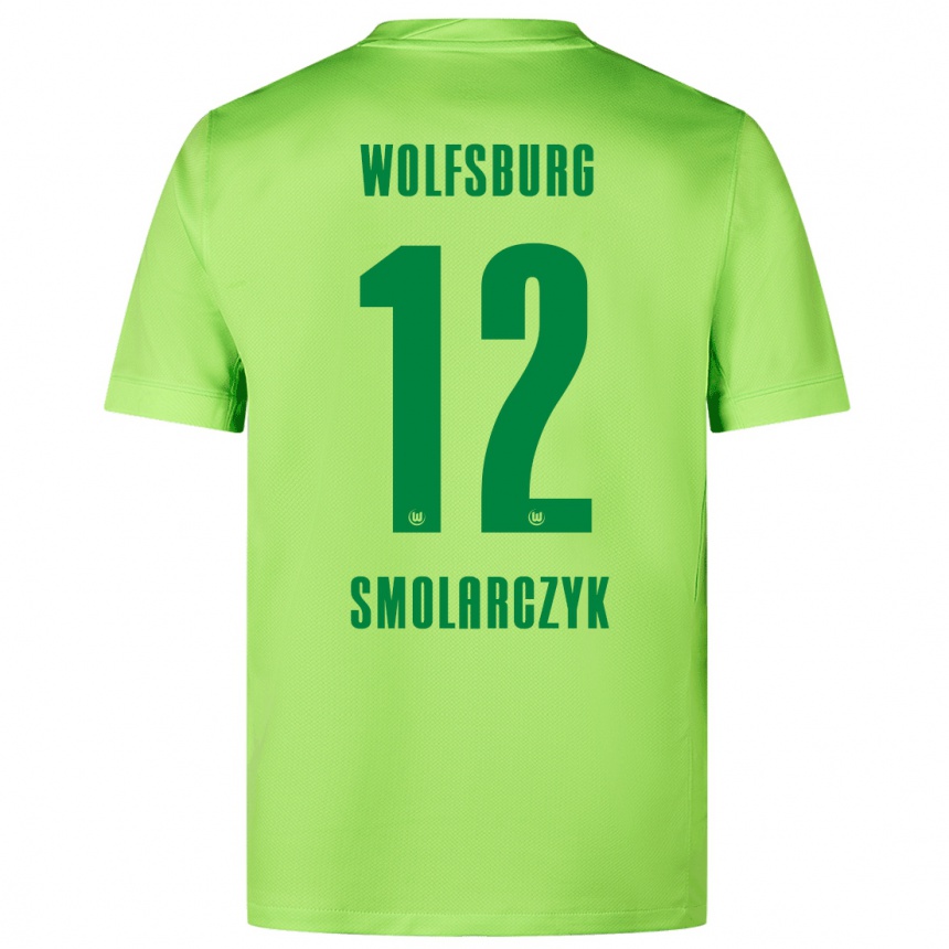 Enfant Football Maillot Nelly Smolarczyk #12 Vert Fluo Tenues Domicile 2024/25