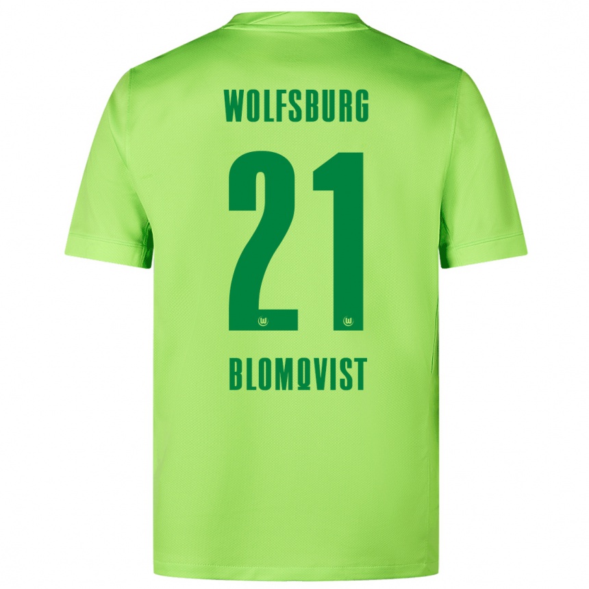 Enfant Football Maillot Rebecka Blomqvist #21 Vert Fluo Tenues Domicile 2024/25