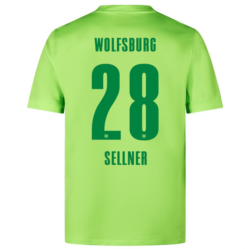 Enfant Football Maillot Tabea Sellner #28 Vert Fluo Tenues Domicile 2024/25