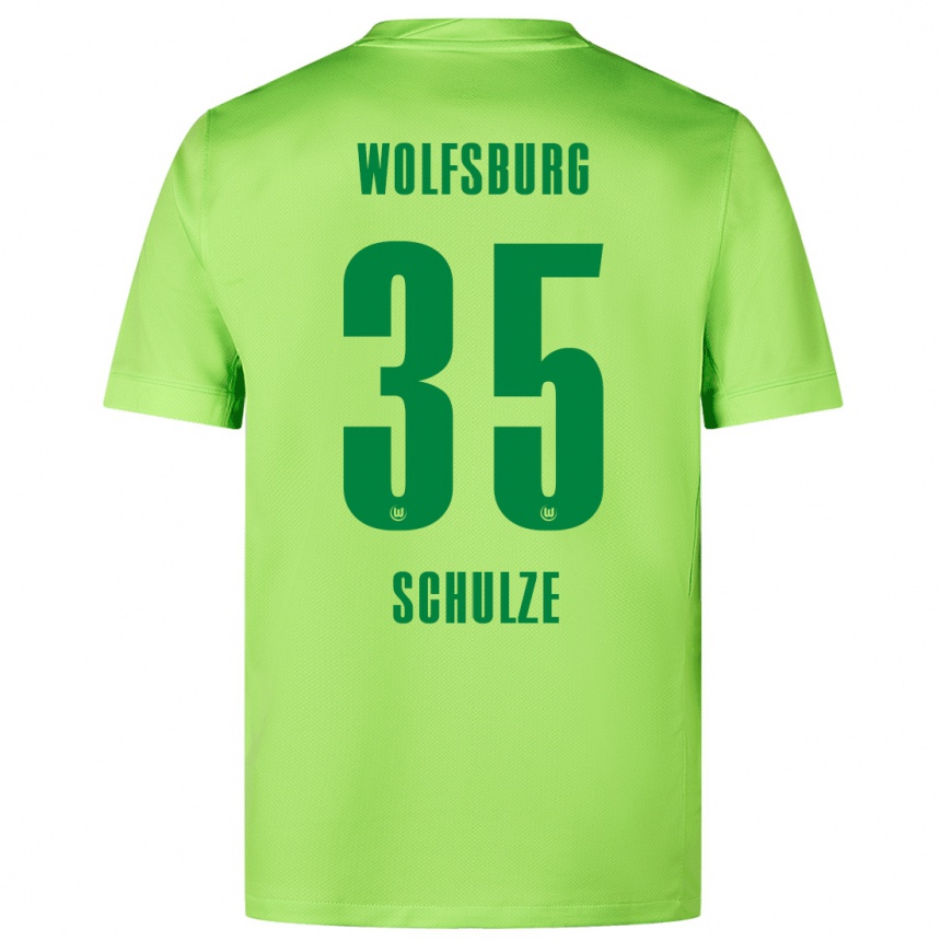 Enfant Football Maillot Philipp Schulze #35 Vert Fluo Tenues Domicile 2024/25