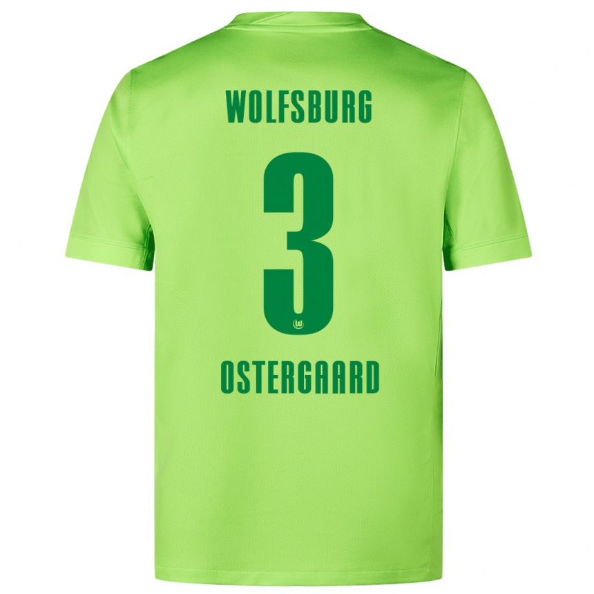 Enfant Football Maillot Christian Östergaard #3 Vert Fluo Tenues Domicile 2024/25