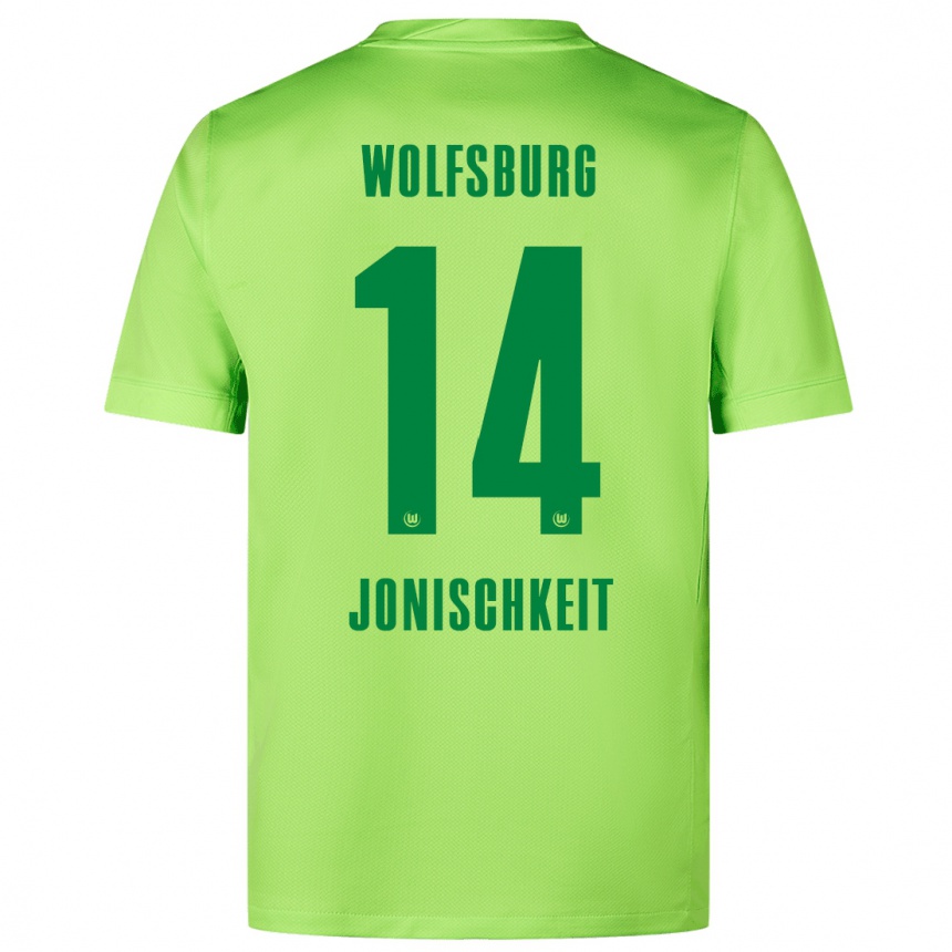 Enfant Football Maillot Jamal Jonischkeit #14 Vert Fluo Tenues Domicile 2024/25