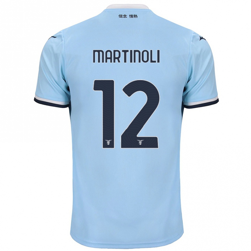 Enfant Football Maillot Elettra Martinoli #12 Bleu Tenues Domicile 2024/25