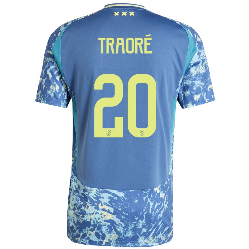 Enfant Football Maillot Bertrand Traoré #20 Gris Bleu Jaune Tenues Extérieur 2024/25