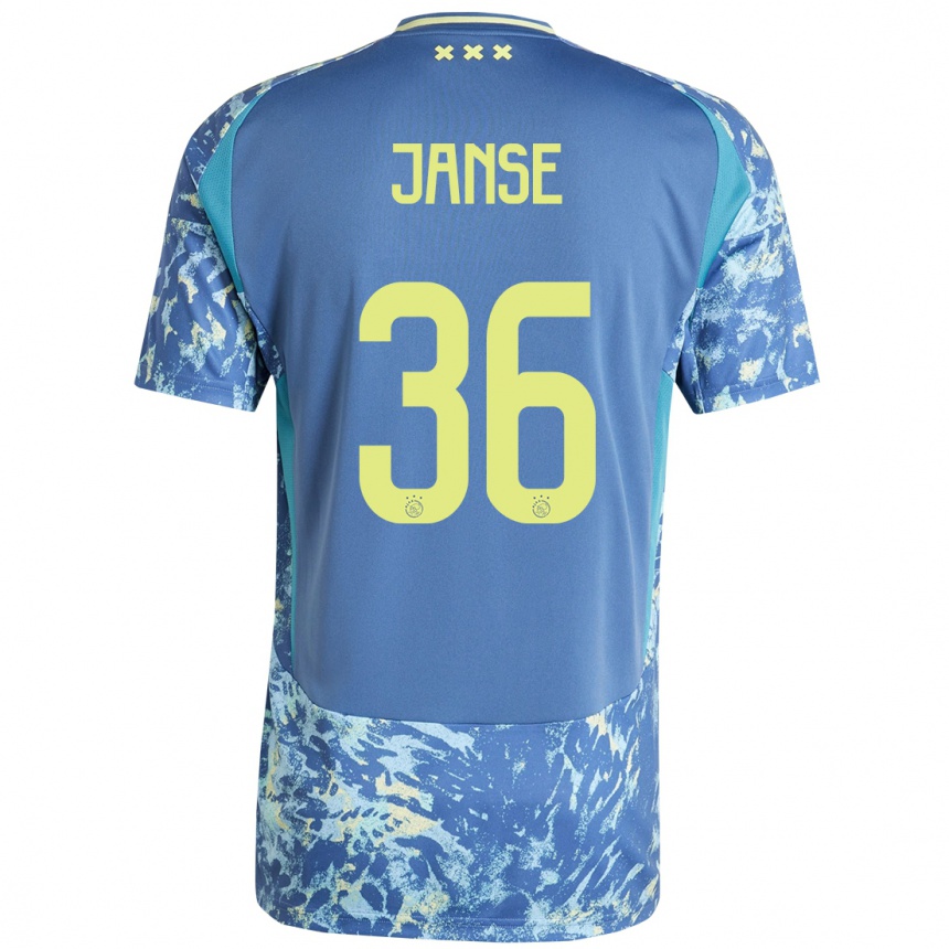 Enfant Football Maillot Dies Janse #36 Gris Bleu Jaune Tenues Extérieur 2024/25