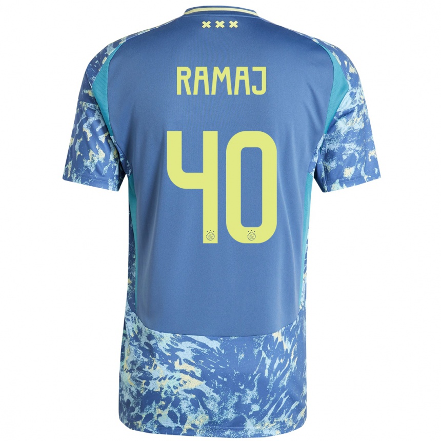 Enfant Football Maillot Diant Ramaj #40 Gris Bleu Jaune Tenues Extérieur 2024/25