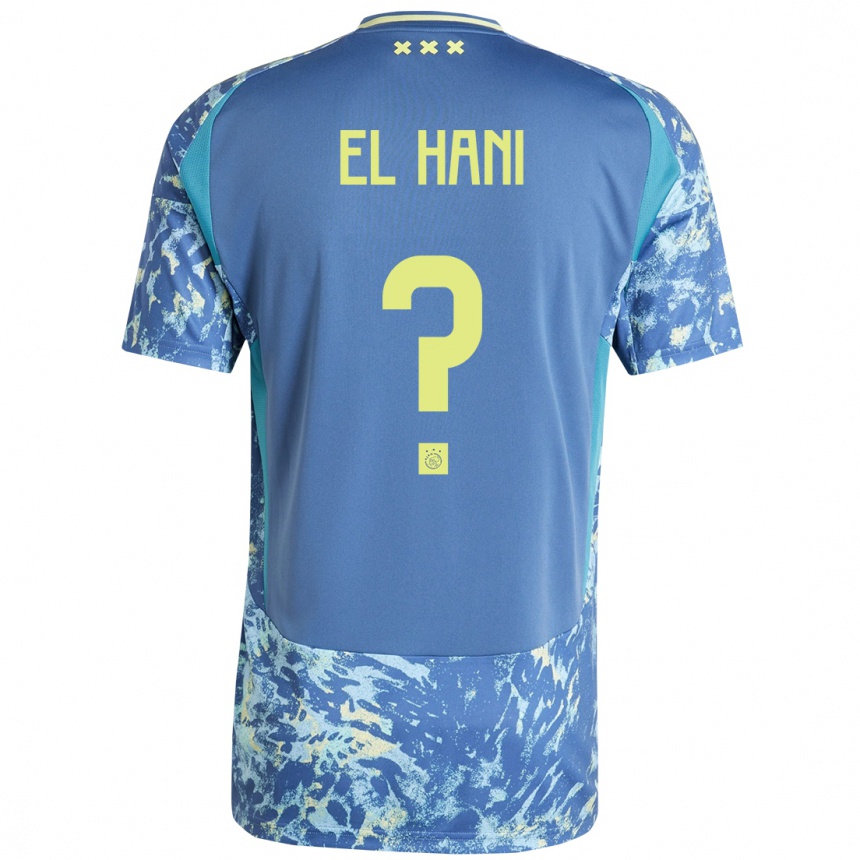 Enfant Football Maillot Aymean El Hani #0 Gris Bleu Jaune Tenues Extérieur 2024/25