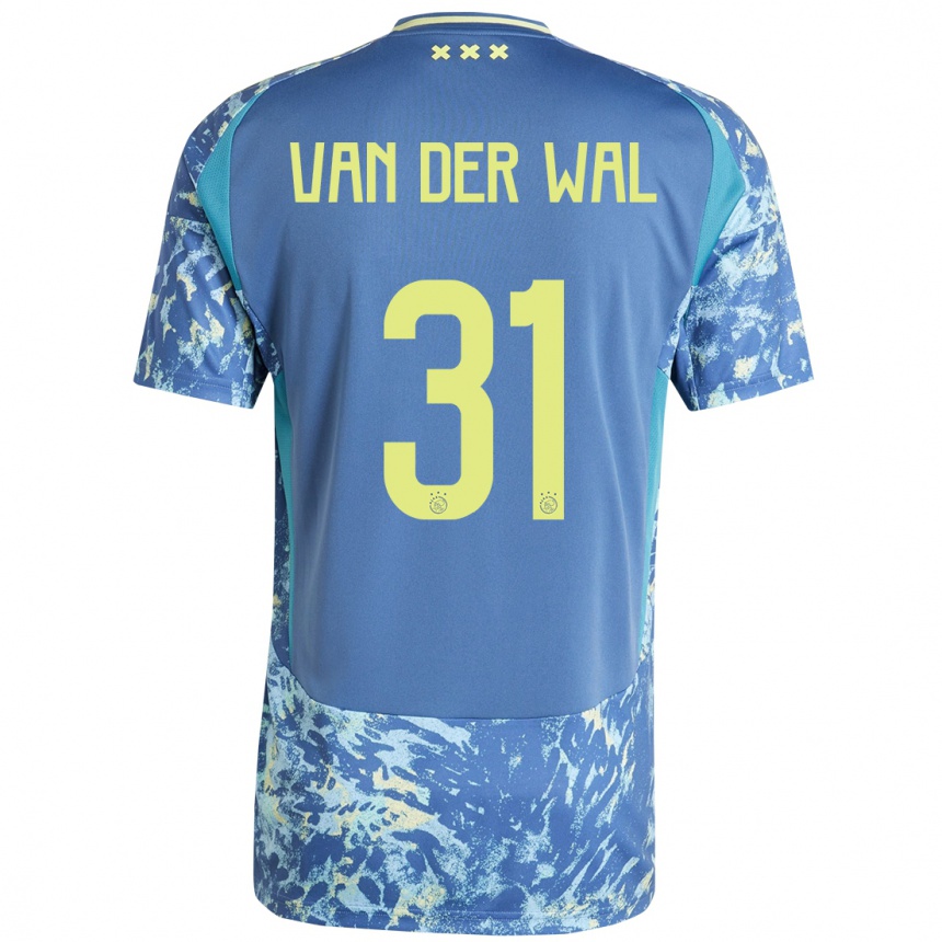 Enfant Football Maillot Dionne Van Der Wal #31 Gris Bleu Jaune Tenues Extérieur 2024/25