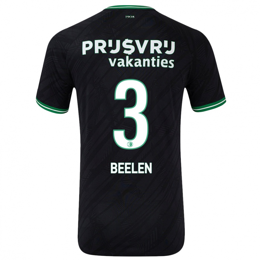 Enfant Football Maillot Thomas Beelen #3 Noir Vert Tenues Extérieur 2024/25