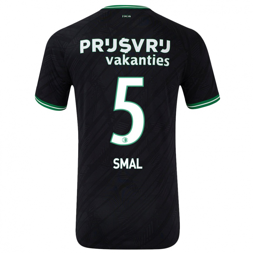 Enfant Football Maillot Gijs Smal #5 Noir Vert Tenues Extérieur 2024/25