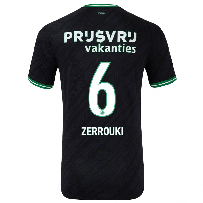 Enfant Football Maillot Ramiz Zerrouki #6 Noir Vert Tenues Extérieur 2024/25