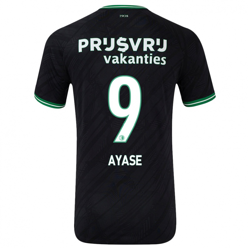 Enfant Football Maillot Ayase Ueda #9 Noir Vert Tenues Extérieur 2024/25