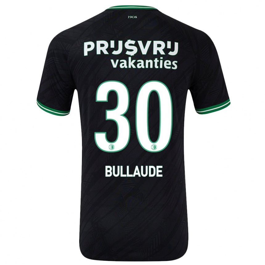 Enfant Football Maillot Ezequiel Bullaude #30 Noir Vert Tenues Extérieur 2024/25