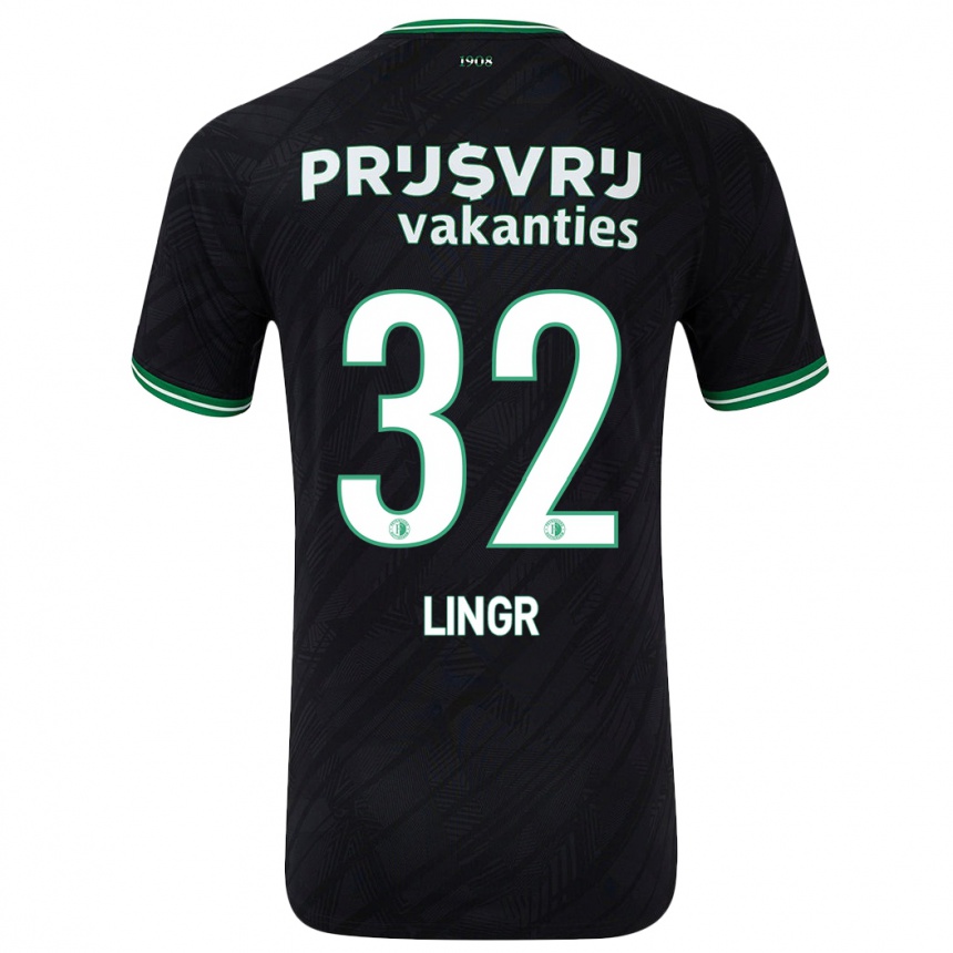 Enfant Football Maillot Ondrej Lingr #32 Noir Vert Tenues Extérieur 2024/25