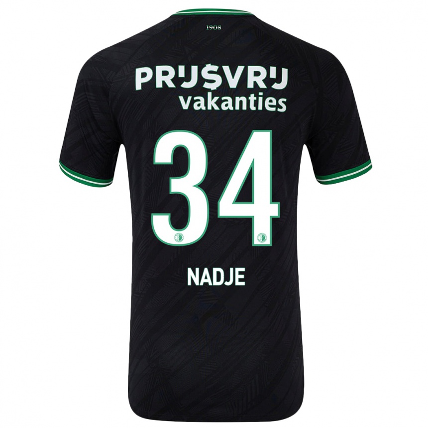 Enfant Football Maillot Chris-Kévin Nadje #34 Noir Vert Tenues Extérieur 2024/25