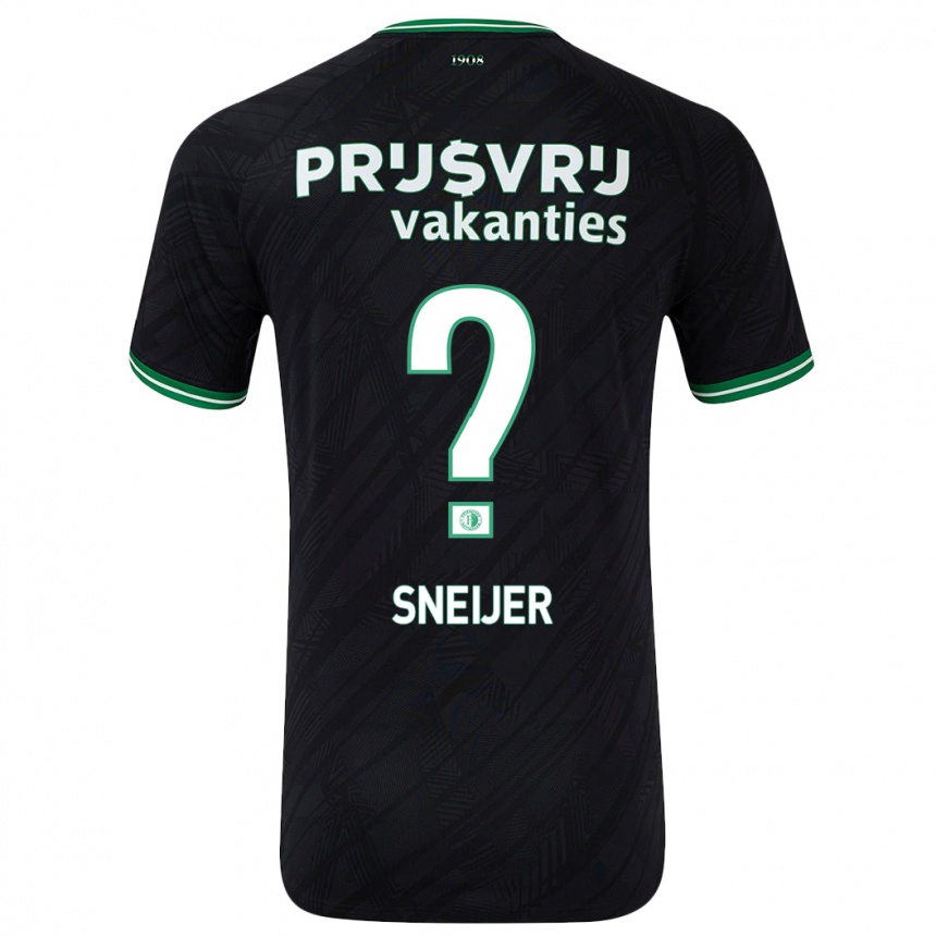 Enfant Football Maillot Zino Sneijer #0 Noir Vert Tenues Extérieur 2024/25