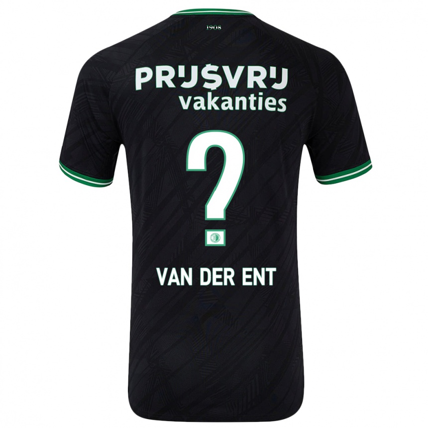 Enfant Football Maillot Teun Van Der Ent #0 Noir Vert Tenues Extérieur 2024/25