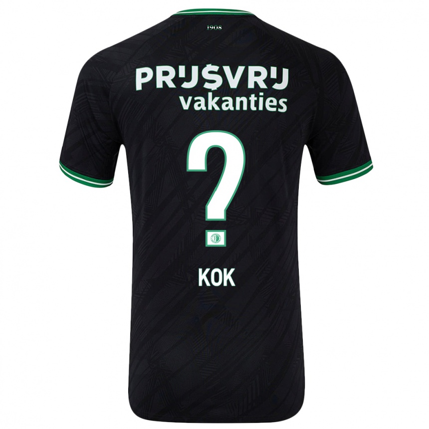 Enfant Football Maillot Stefan Kok #0 Noir Vert Tenues Extérieur 2024/25