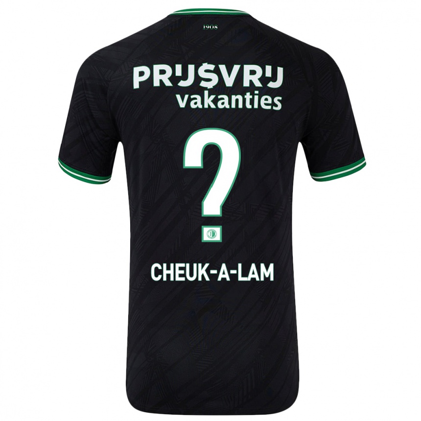 Enfant Football Maillot Lee-Quincy Cheuk-A-Lam #0 Noir Vert Tenues Extérieur 2024/25