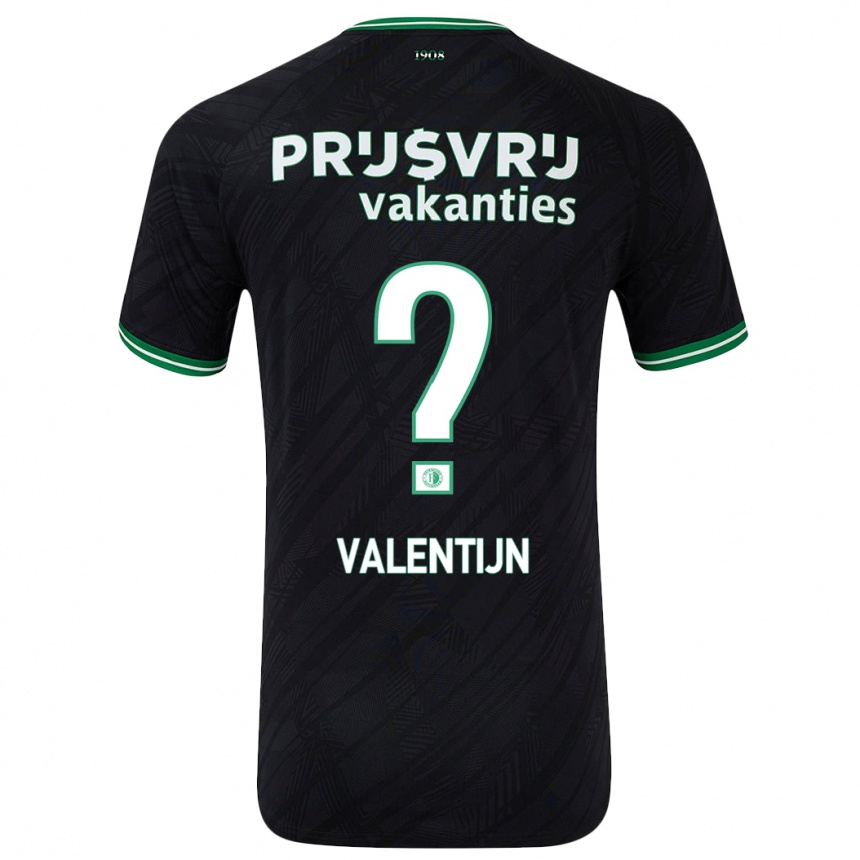 Enfant Football Maillot Jurvain Valentijn #0 Noir Vert Tenues Extérieur 2024/25