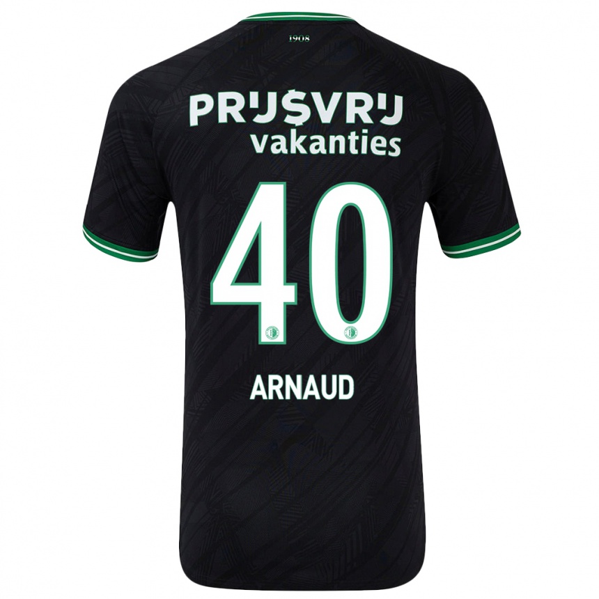 Enfant Football Maillot Lugene Arnaud #40 Noir Vert Tenues Extérieur 2024/25