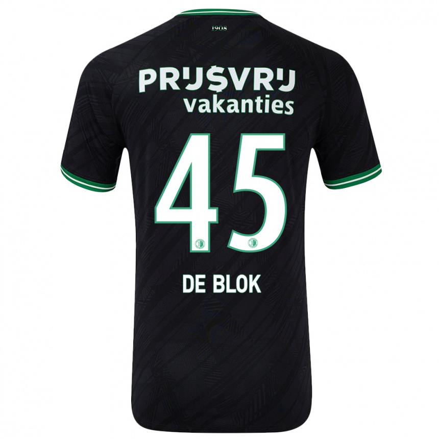 Enfant Football Maillot Lars De Blok #45 Noir Vert Tenues Extérieur 2024/25