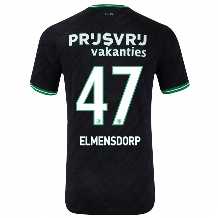 Enfant Football Maillot Paris Elmensdorp #47 Noir Vert Tenues Extérieur 2024/25