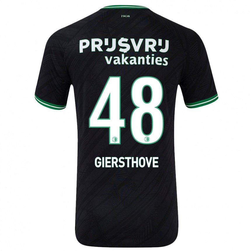 Enfant Football Maillot Djomar Giersthove #48 Noir Vert Tenues Extérieur 2024/25