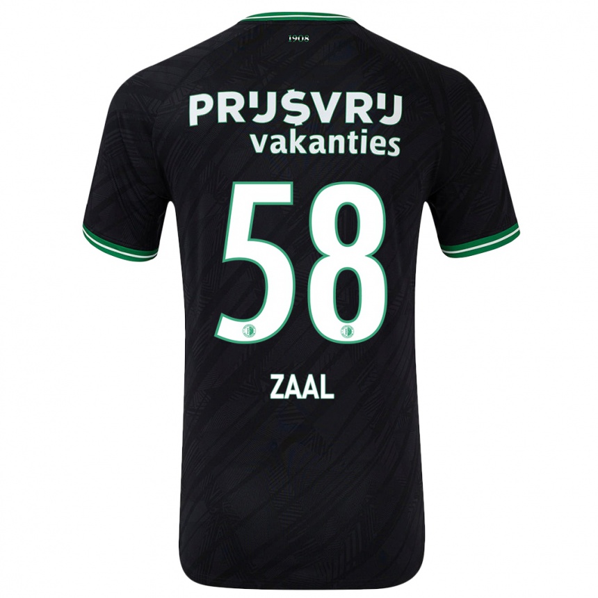 Enfant Football Maillot Timo Zaal #58 Noir Vert Tenues Extérieur 2024/25