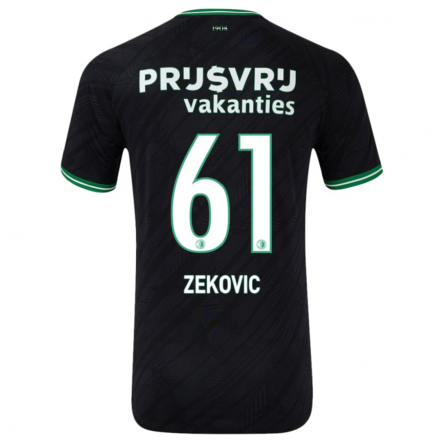 Enfant Football Maillot Aleks Zekovic #61 Noir Vert Tenues Extérieur 2024/25