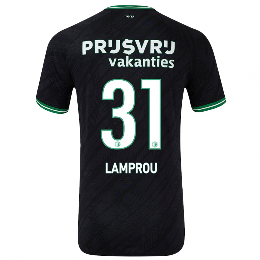 Enfant Football Maillot Kostas Lamprou #31 Noir Vert Tenues Extérieur 2024/25