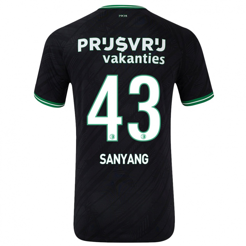 Enfant Football Maillot Amadou-David Sanyang #43 Noir Vert Tenues Extérieur 2024/25