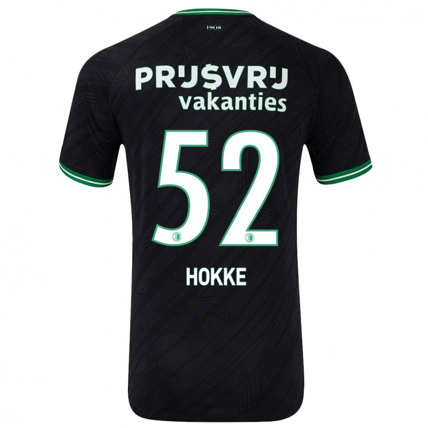 Enfant Football Maillot Milan Hokke #52 Noir Vert Tenues Extérieur 2024/25