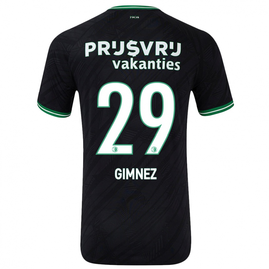 Enfant Football Maillot Santiago Gimnez #29 Noir Vert Tenues Extérieur 2024/25