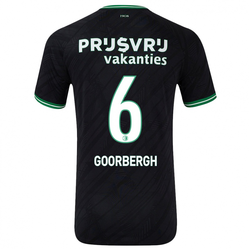 Enfant Football Maillot Cheyenne Van Den Goorbergh #6 Noir Vert Tenues Extérieur 2024/25