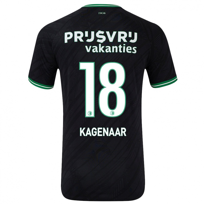 Enfant Football Maillot Isa Kagenaar #18 Noir Vert Tenues Extérieur 2024/25