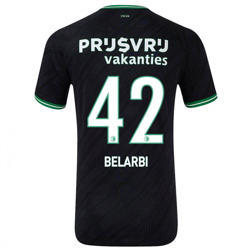 Enfant Football Maillot Abdel Belarbi #42 Noir Vert Tenues Extérieur 2024/25