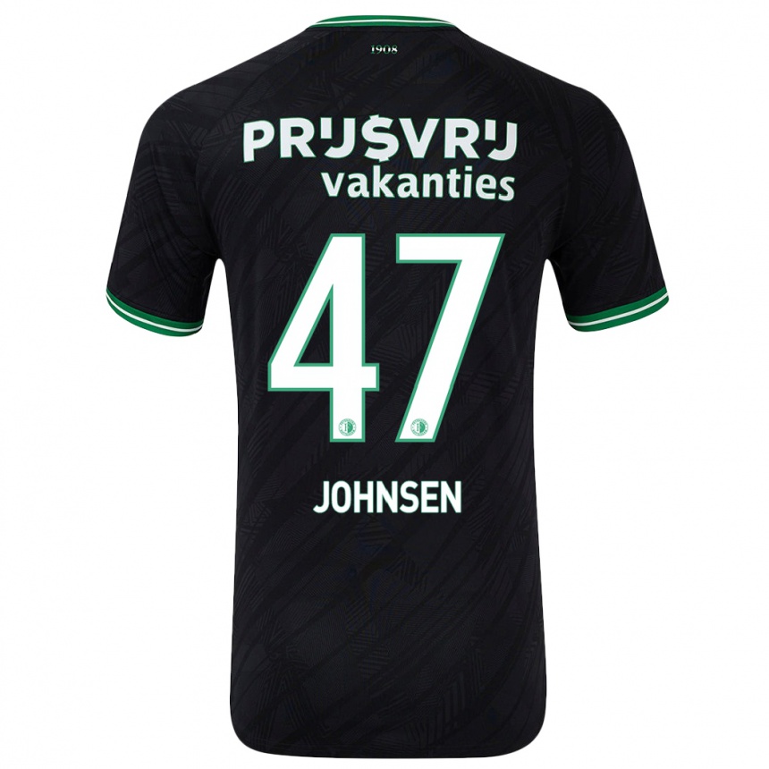 Enfant Football Maillot Mikael Torset Johnsen #47 Noir Vert Tenues Extérieur 2024/25