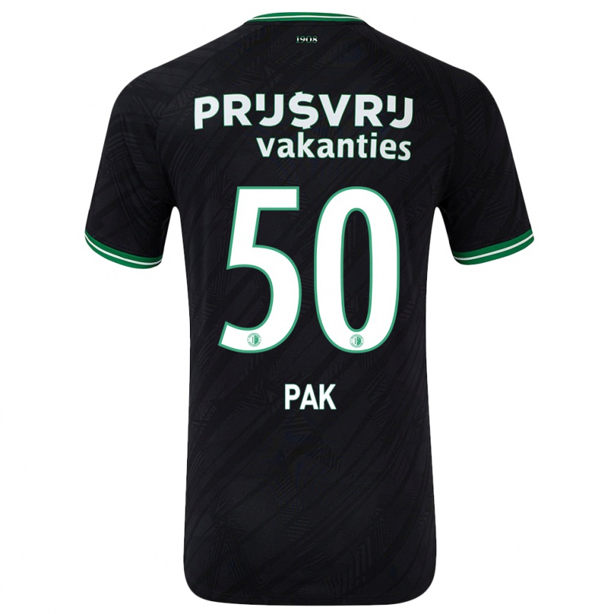 Enfant Football Maillot Sam Pak #50 Noir Vert Tenues Extérieur 2024/25