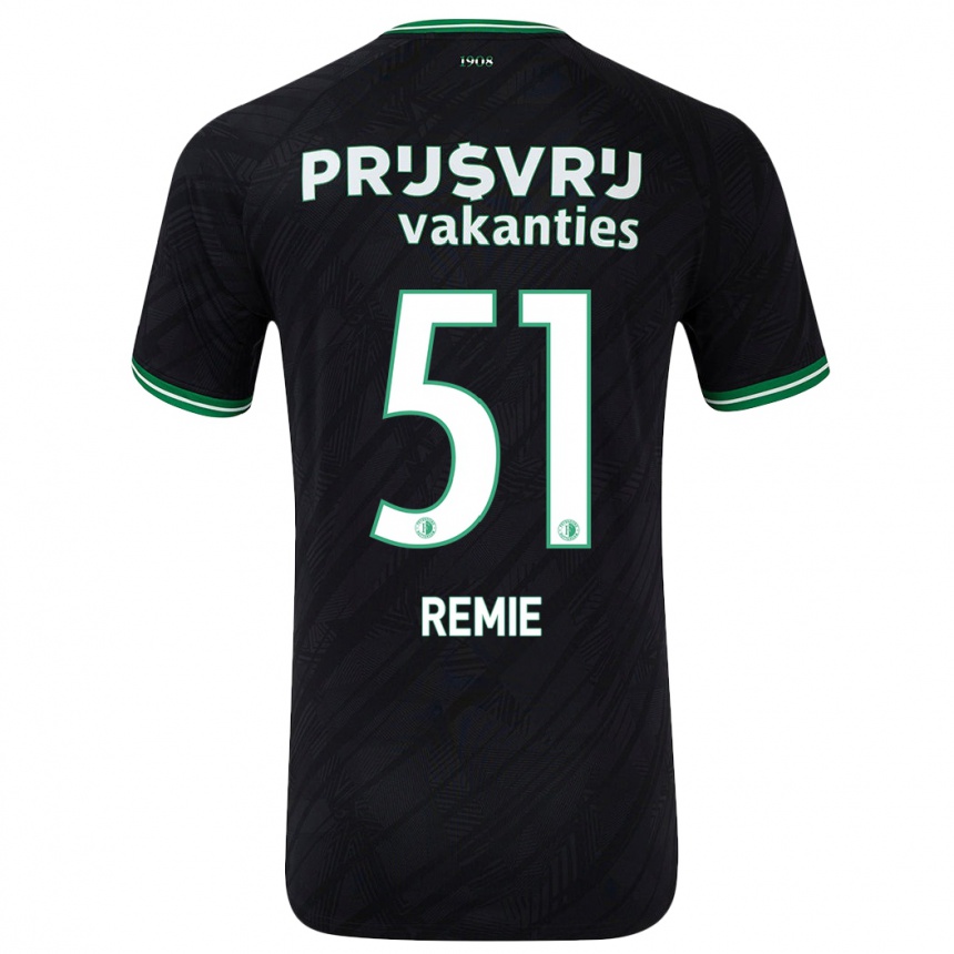 Enfant Football Maillot Devin Remie #51 Noir Vert Tenues Extérieur 2024/25