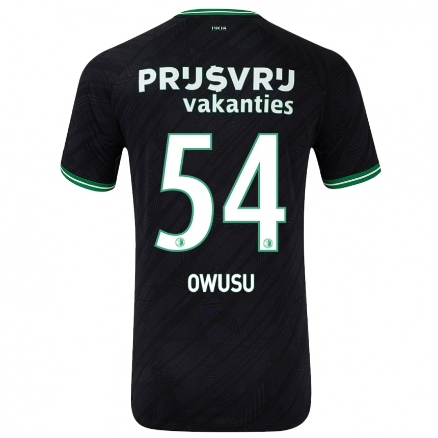 Enfant Football Maillot Denzel Owusu #54 Noir Vert Tenues Extérieur 2024/25