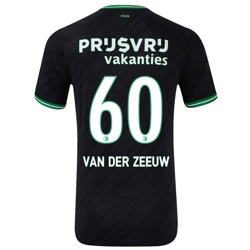 Enfant Football Maillot Twan Van Der Zeeuw #60 Noir Vert Tenues Extérieur 2024/25