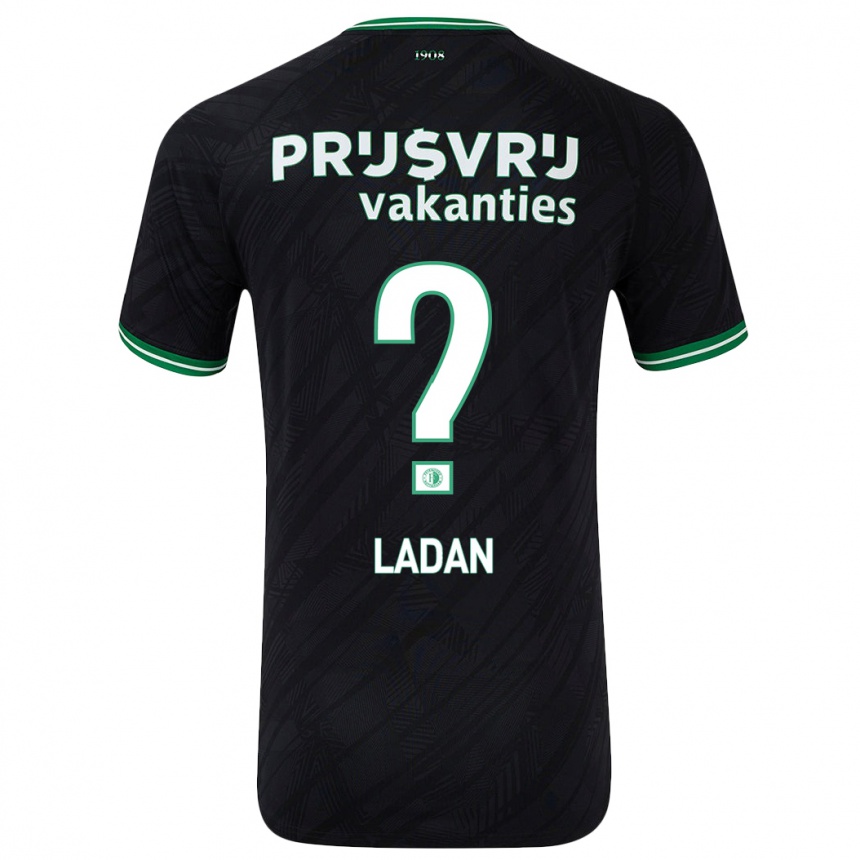 Enfant Football Maillot Delano Ladan #0 Noir Vert Tenues Extérieur 2024/25