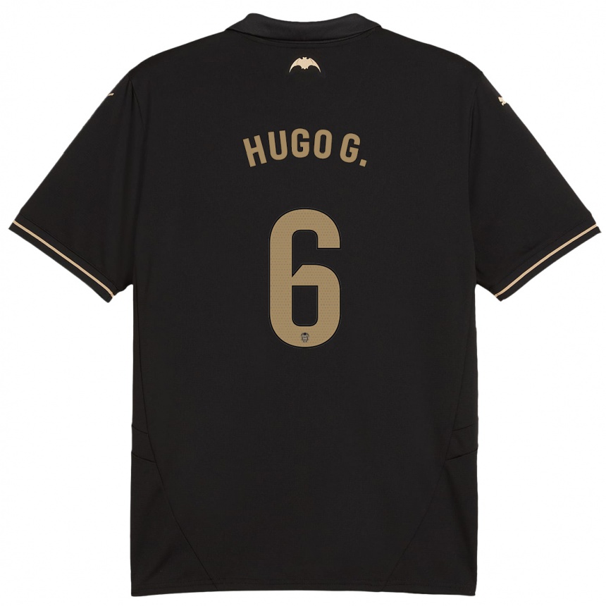 Enfant Football Maillot Hugo Guillamón #6 Noir Tenues Extérieur 2024/25