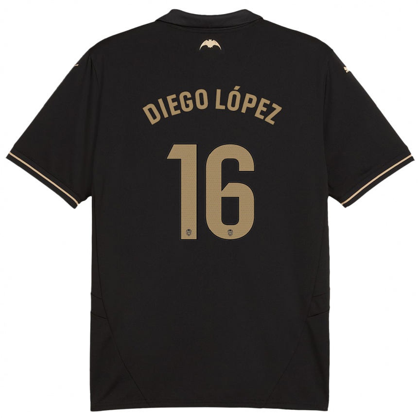 Enfant Football Maillot Diego López #16 Noir Tenues Extérieur 2024/25