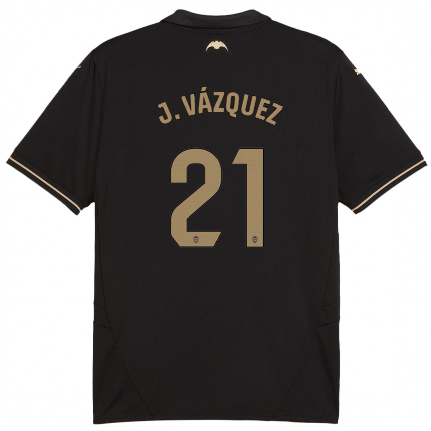 Enfant Football Maillot Jesús Vázquez #21 Noir Tenues Extérieur 2024/25