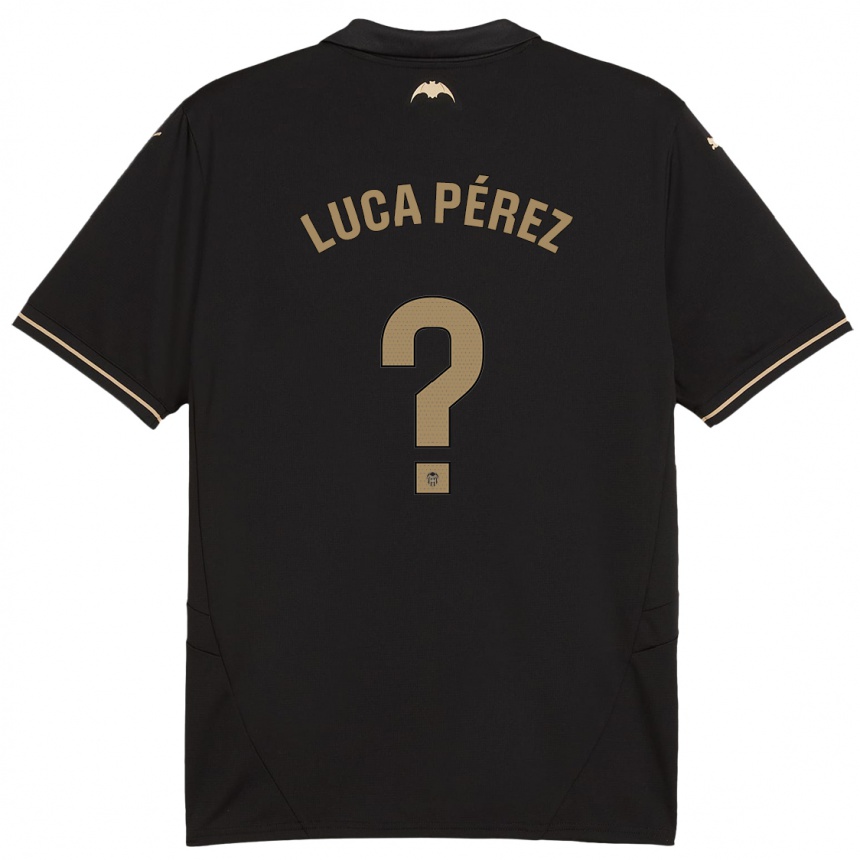 Enfant Football Maillot Simón Luca Pérez #0 Noir Tenues Extérieur 2024/25