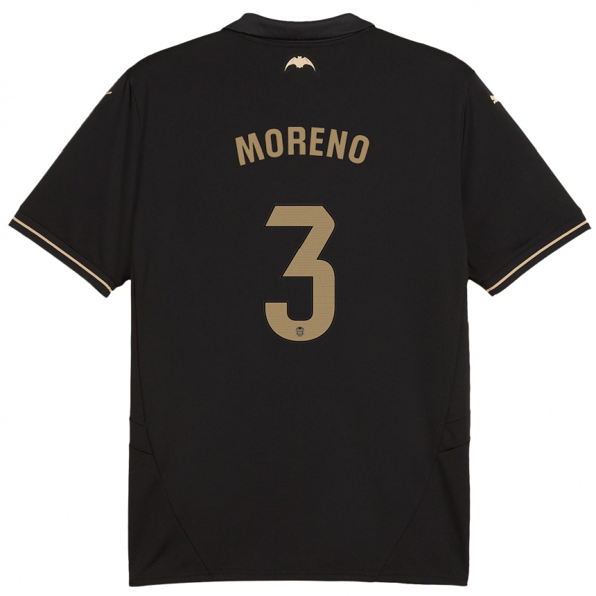 Enfant Football Maillot Diego Moreno #3 Noir Tenues Extérieur 2024/25